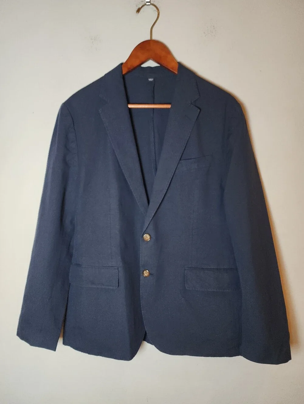 J. Crew Ludlow Baird Mcnutt Unstructured Suit Jacket Blazer Linen Blend Blue 40S